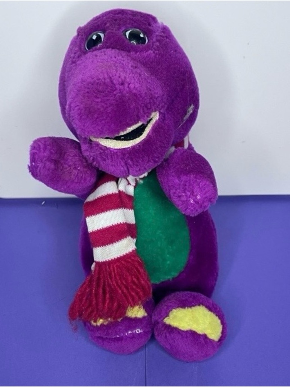 Vintage 1992 Barney The Purple Dinosaur Christmas Plush Lyons Group 90s Toy 7”